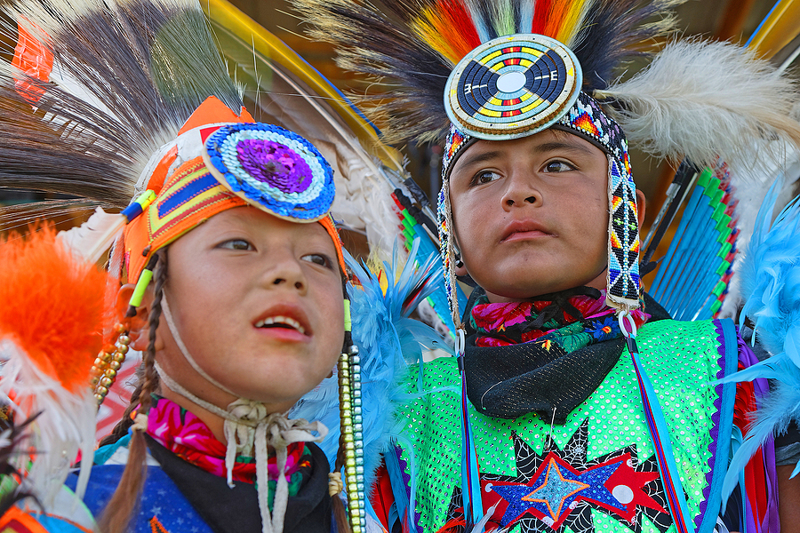 Two Lakota Tribe youth
