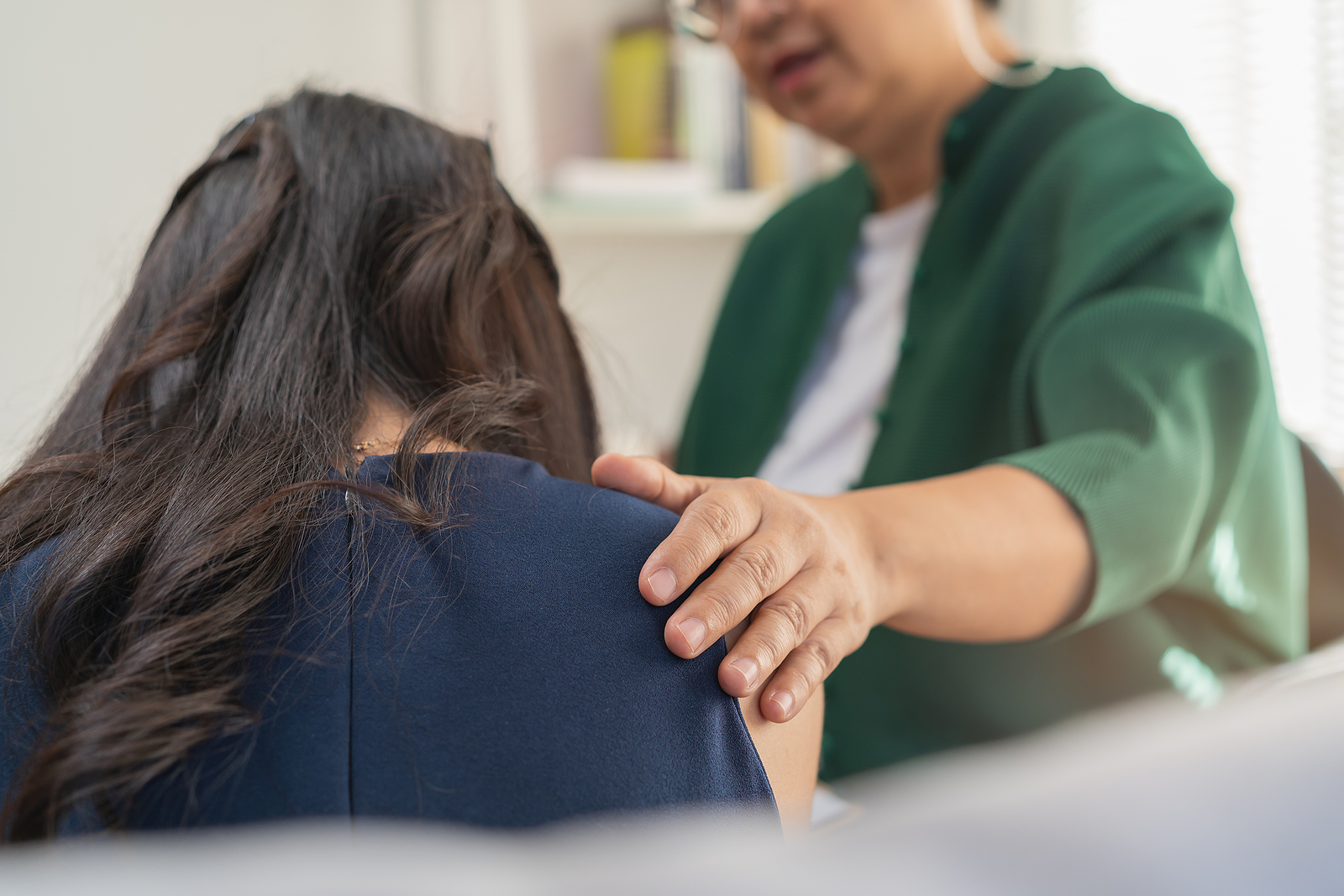Counselor talking to patient